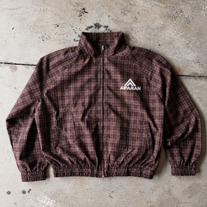 <b>Women's</b> <b>Brown</b> Plaid Woven Printed Cotton Breathable Windbreaker <b>Jacket</b> Stand Collar Zip up Regular Sleeve Luxury Style Coats - Product Image 1