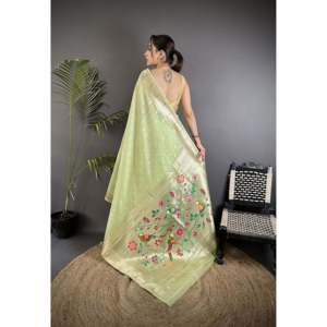 Sari Paithani en tissu épais avec motifs Mina Butti - Accessoires ethniques - Product Image 6