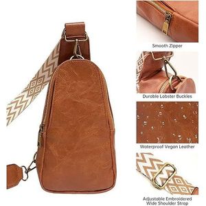 Bolso Bandolera de Piel Sintética para Mujer, Estilo Guitarra, Pequeño, con Correa para el Pecho, para Viajes - Product Image 2
