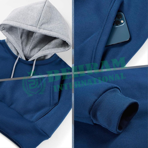 Wholesale Custom Front Logo Pullover Hoodies Blank <b>Plain</b> Thermal Oversized Unisex Eco-Friendly Winter Hoodies & <b>Sweatshirts</b> - Product Image 2