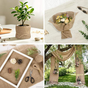 Rouleau de toile de jute 100% naturelle 40 po x 50 pi, rouleau de toile de jute 10 oz - Toile de jute pour jardin, protection des arbres et des plantes en hiver - Product Image 3