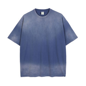T-shirts personnalisés tendance pour hommes, effet délavé, imprimés sur mesure, mélange polyester/coton, tissu peigné, anti-plis, séchage rapide - Product Image 4