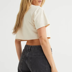 Custom Made Logo Oem Service <b>Crop</b> <b>Top</b> Casual Workout Half <b>Sleeve</b> <b>Crop</b> <b>Top</b> Activewear Slim Fit Cheap Price <b>Crop</b> <b>Top</b> - Product Image 5