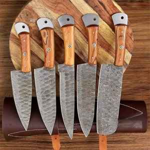 Juego de Cuchillos de Cocina Profesionales de Acero de Damasco Hechos a Mano, con Estuche de Cuero, Venta al Por Mayor - Product Image 2