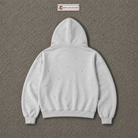 Sweat à capuche zippé argenté pour homme – Qualité supérieure, coupe oversize, style streetwear, motif à petits pois, en polaire, décontracté, mode hiver