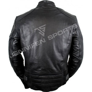 Veste en cuir de vachette véritable de haute qualité pour hommes, style moto décontracté, logo OEM/ODM, fabricant, vente en gros - Product Image 4