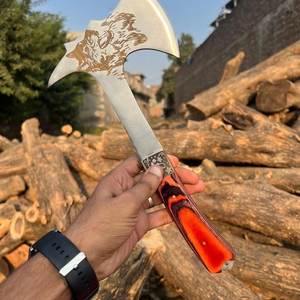 Hache à marteau la plus vendue - Manche en bois, lame en acier au carbone, longueur totale de 14,5 pouces, outil multifonctionnel pour le camping en plein air - Product Image 1