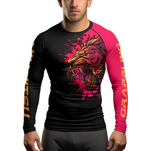 Wholesale High Quality <b>Compression</b> MMA Rash Guard Full Sleeve Women <b>Men</b> OEM Custom Printing Anti-Bacterial Spandex/Polyester - Product Image 4