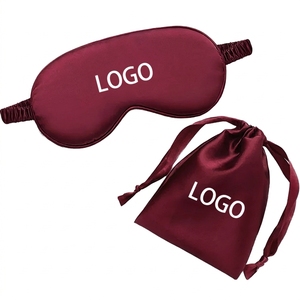 APEX CREST APPAREL Silk <b>Eye</b> <b>Mask</b> with Drawstring Pouch Heat-Transfer Printed Green Logo Casual Four Seasons Use - Product Image 3
