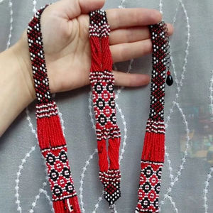 สร้อยคอลูกปัดดอกไม้บลูฟอร์เก็ตเมนอตสุดฮิต, สร้อยคอลูกปัดแบบถัก, สร้อยคอลูกปัดสไตล์โบโฮ, เครื่องประดับสไตล์ชาติพันธุ์, สร้อยคอลูกปัดดอกไม้ - Product Image 2