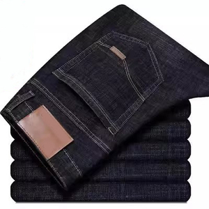 Promoción: Jeans de Mezclilla Tejida con Botones, Corte Regular, Lavado Medio, Color Sólido, 100% Algodón, para Hombre, Verano-Otoño - Product Image 3