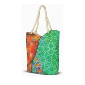 Widely Supplied Reusable Canvas Shopping Bags <b>Large</b> Capacity Letter <b>Print</b> Tote Bags with Colorful Design for Everyday Use - Product Image 1