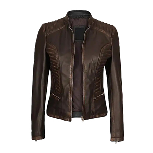 Chaqueta Bomber de Cuero Genuino Negro para Mujer, Transpirable, Corte Ajustado, Cierre de Cremallera, Forro de Seda Teñido Liso, Logotipo Personalizado, Precio de Fábrica - Product Image 4
