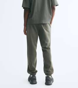 PERPETUAL SOLUTIONS Pantalon de jogging décontracté pour homme en coton vert olive avec cordon de serrage, taille élastique et bas de pantalon à revers, respirant - Product Image 3