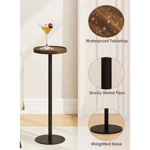 Mesa de Centro Redonda Pequeña de Metal Moderna para Sala de Estar - Product Image 4