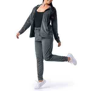 Custom Logo & Color Velvet Lightweight Winter Casual Regular Size Elastic Waist Two Piece Breathable Tracksuit For Unisex - Product Image 6