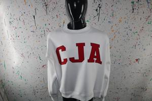Sweat-shirt à col montant CJA WHITE 100% COTON ROUGE avec broderie appliquée, col large, URBAN PRODUCTIONS - Product Image 5