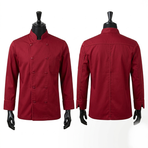 ชุดเชฟสีดำผ้าโพลีคอตตอนทวิลล์พรีเมียม 245 GSM แต่งขอบสีชมพู กระดุมสองแถว ปักโลโก้ตามสั่ง - Product Image 6