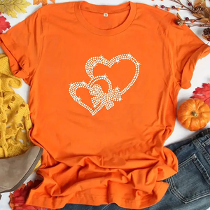 Women elegant rhinestone embellished t shirts shiny <b>crystal</b> diamond decorated bling fashion <b>tops</b> summer wear - Product Image 3