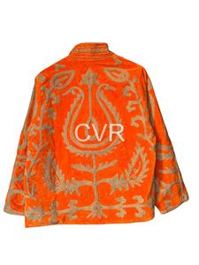 Manteau en velours pour femmes grandes tailles, col mandarin, manches longues, broderie florale à la main, style chinois, vêtements d'extérieur d'hiver - Product Image 1