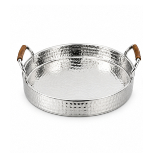 Bandeja Ovalada de Acero Inoxidable con Asas Decorativas de Lirio de Cala Dorado, Centro de Mesa Metálico Decorativo para Bodas - Product Image 3