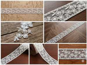 Nuevo Diseño de Encaje de Organza con Diseño Floral Blanco Premium - Delicado Borde Bordado Transparente para Vestidos de Novia y Ropa Étnica - Product Image 3