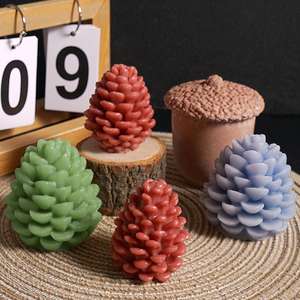 Christmas Pine Cones Pine Cones Christmas Candle Aromatherapy Fragrant Stone Candle <b>Silicone</b> <b>Mold</b> - Product Image 2