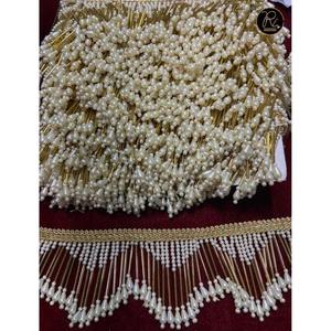 Black <b>Beaded</b> Fringe Refratex India BF770 <b>Curtain</b> & Garment Use 3" Size Good Quality Made in India Factory Price - Product Image 1