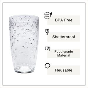 [Holar] Gobelets en plastique pour boissons froides de 18 oz, fabriqués à Taïwan, à texture de goutte de pluie, clarté similaire au verre, pour pubs, fêtes, bistrots - Product Image 2