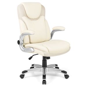 Sedia da Ufficio Ergonomica Direzionale con Braccioli Ribaltabili, Funzione Dondolo e Massaggio - Sedia da Scrivania in Pelle PU per Casa e Ufficio - Product Image 4
