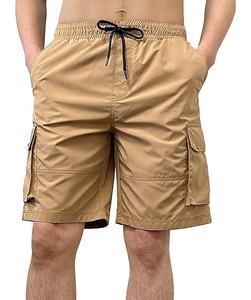 กางเกงออกกำลังกายผ้าฝ้ายระบายอากาศได้ดีสำหรับผู้ชายเอวยางยืดกางเกงขาสั้นพิมพ์โลโก้แบบเรียบ - Product Image 6