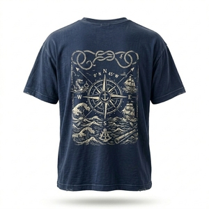 เสื้อยืดคอตตอนทรงปกติ แขนสั้น สไตล์วินเทจ พิมพ์ลายกราฟิกคุณภาพพรีเมียมสำหรับผู้ชาย ผ้า 240 กรัม พร้อมส่งจากโรงงาน - Product Image 2