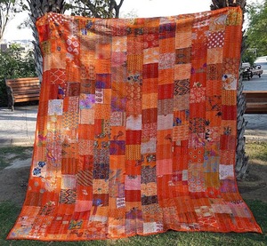 Indian Handmade Cotton Traditional All-Season <b>Quilt</b> Patchwork Reversible <b>Kantha</b> <b>Quilt</b> - Product Image 4