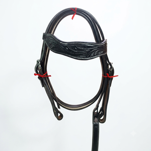 Conjunto de Silla de Montar Inglesa de Cuero Repujado con Estribos, Riendas y Accesorios a Juego para Equitación en Ranchos y Senderos - Product Image 3