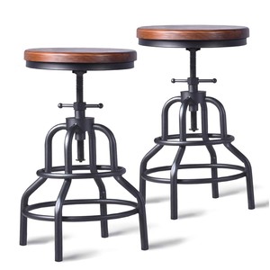 Sillas de Bar Giratorias Ajustables de Madera de Mango al por Mayor |   Hecho a Mano en India - Product Image 4