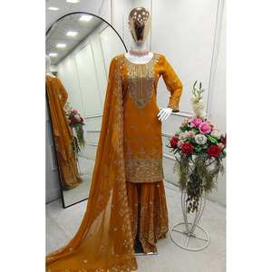 Beautiful Party Wear <b>Prom</b> <b>Dresses</b> Top-Sarara and Fancy Dupatta - Product Image 5