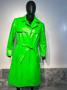 Abrigo Largo de Cuero Personalizado para Mujer, Chaqueta Premium de Primavera, Doble Botonadura, Estilo Ecológico y Sastre, Genuino, OEM - Product Image 3