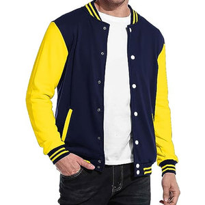Veste varsity pour homme, brodée, coupe-vent, respirante, col montant, vêtements d'hiver, garniture en fourrure de mouton, tissu en laine - Product Image 2