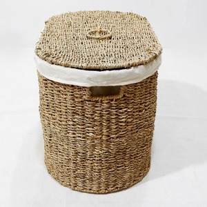Oval seagrass <b>basket</b> <b>with</b> <b>lid</b> Handmade Storage <b>Basket</b> Wholesale eco-friendly Made Viet Nam - Product Image 3