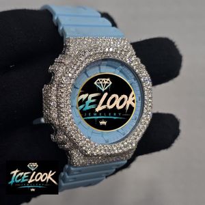 Reloj de Cuarzo Azul Brillante con Bisel de Diamantes, Correa de Silicona, Reloj de Pulsera Analógico, Joyería de Moda para Mujer - Product Image 3