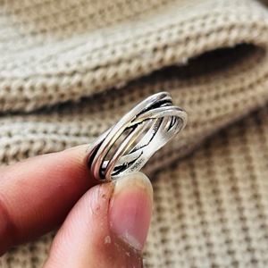 Multi Layer <b>Ring</b> Boho Wavy Brass <b>Finger</b> <b>Ring</b> Women Brass Ethnic <b>Ring</b> Oxidized Silver Finish - Product Image 1