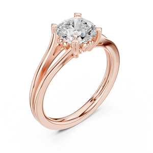Anillo de compromiso con diamante moissanita de corte cojín y tallo dividido, chapado en oro rosa sobre plata de ley 925, anillo de propuesta para mujer, color D - Product Image 4