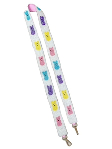 Correa para bolso Mystics Time con cuentas, en liquidación, con cuentas de semilla LUS, morada y dorada, bordado universitario de Louisiana - Product Image 2