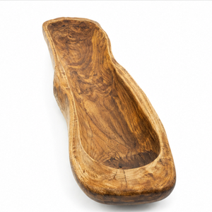 Plateau de service long en bois de teck de luxe écologique ARTERRA, en forme de bateau, multifonctionnel et fait main pour la maison, la villa ou l'hôtel - Product Image 3