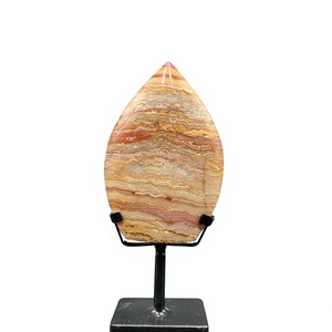Escultura de Jaspe Crazy Lace con Patrón de Llama Marrón, Soporte de Hierro, 12.5-15 cm, Estilo Cabujón, Placa de Tamaño Personalizado - Product Image 6