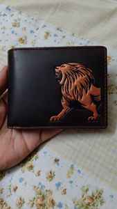 Portefeuille court pliable pour homme en cuir véritable avec protection RFID, imperméable, motif bonbon, doublure en cuir véritable - Product Image 2