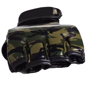 Gants de combat MMA en cuir de vachette demi-doigts 6oz 8oz 12oz pour Muay Thai et arts martiaux, gants de sac de frappe pour l'entraînement – Vente en gros - Product Image 4