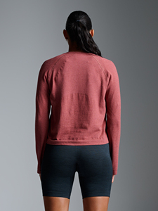 T-shirt Femme Manches Longues Col Rond Coton Extensible Décontracté Uni avec Écussons Coupe Slim de Haute Qualité - Product Image 6