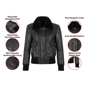 Smart Range Leather Womens Genuine Lambskin Napa Leather <b>Biker</b> <b>Jacket</b> Regular Zipper Closure RAF Style <b>Jacket</b> Wholesale - Product Image 3