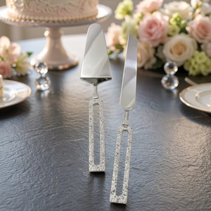 Juego de Servidores de Pastel de Metal de Lujo con Asas Decorativas para Recepciones de Boda, Banquetes, Comidas Elegantes y Colecciones de Regalos Premium - Product Image 6
